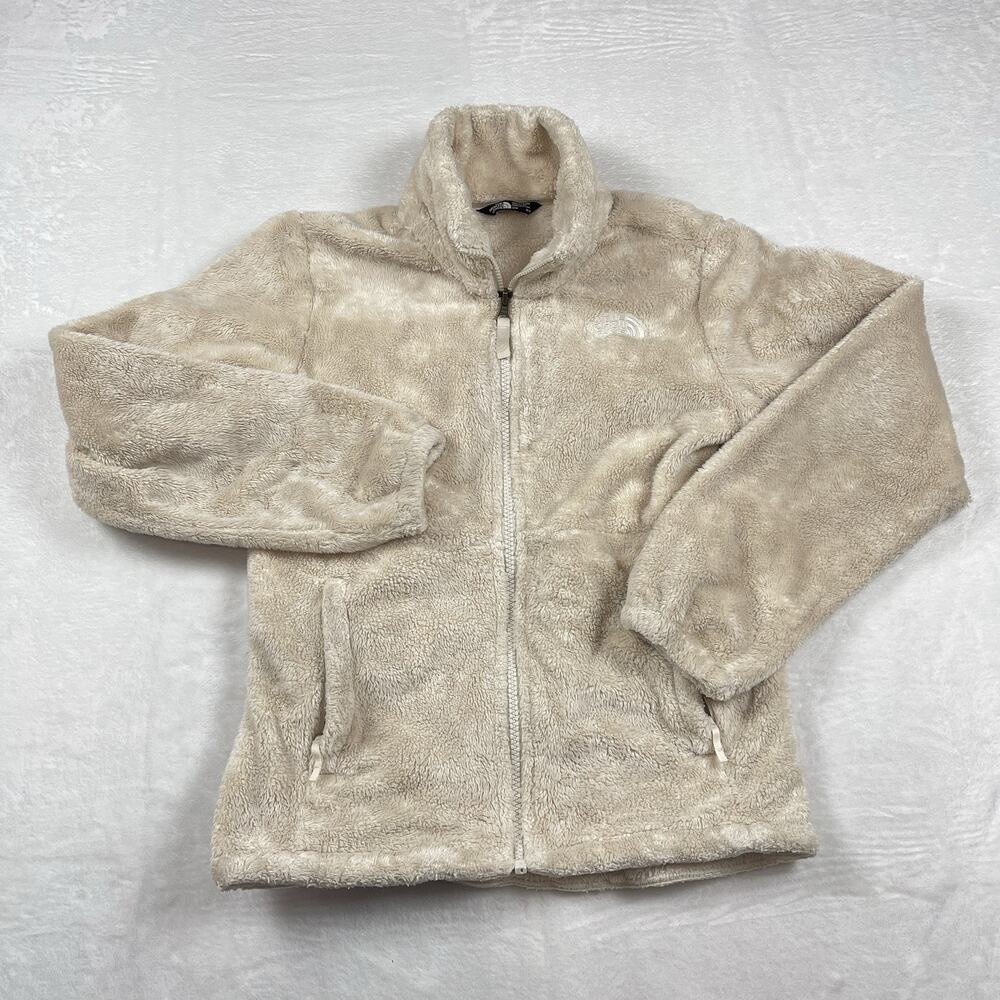 The North Face Osito Fleece Jacket Girls M 10/12 Beige Full Zip Excellent